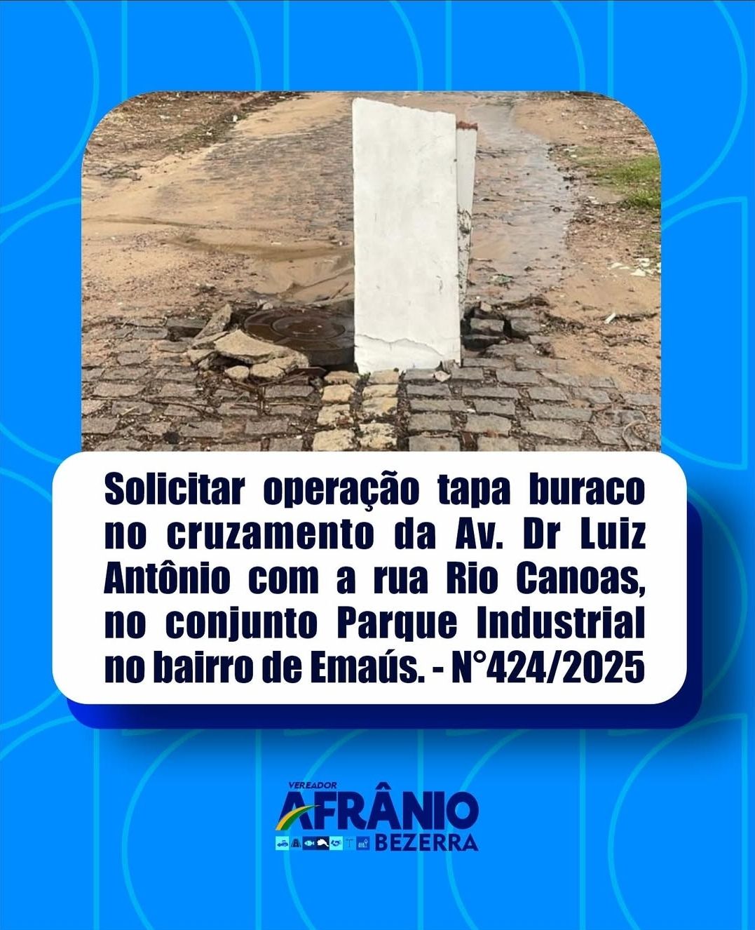 Operação “Tapa Buraco” é solicitada para vias do Parque Industrial