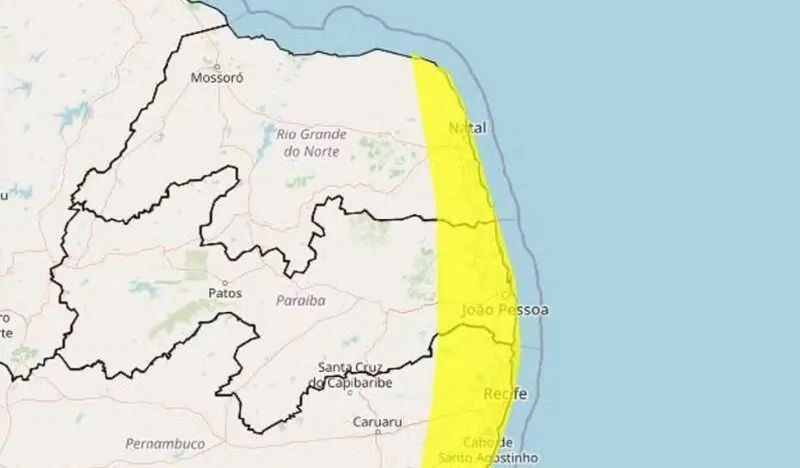 PARNAMIRIM ESTÁ ENTRE AS 37 CIDADES DO RN SOB ALERTA DE CHUVAS DO INMET