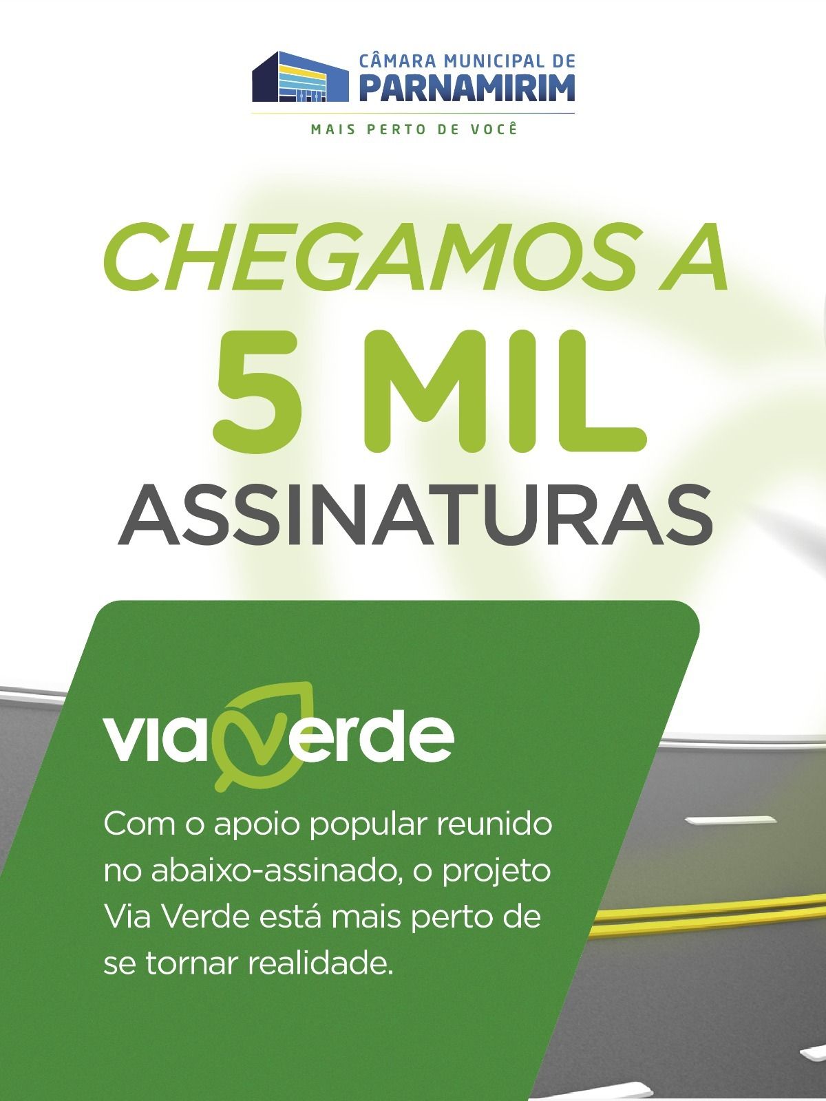 Mais de 5 mil pessoas aderem ao abaixo-assinado pela implantação da Via Verde