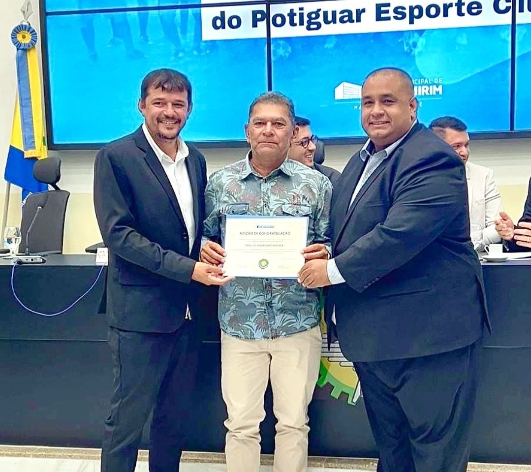 Vereador Chicão homenageia dirigentes em sessão pelos 80 anos do Potiguar Esporte Clube